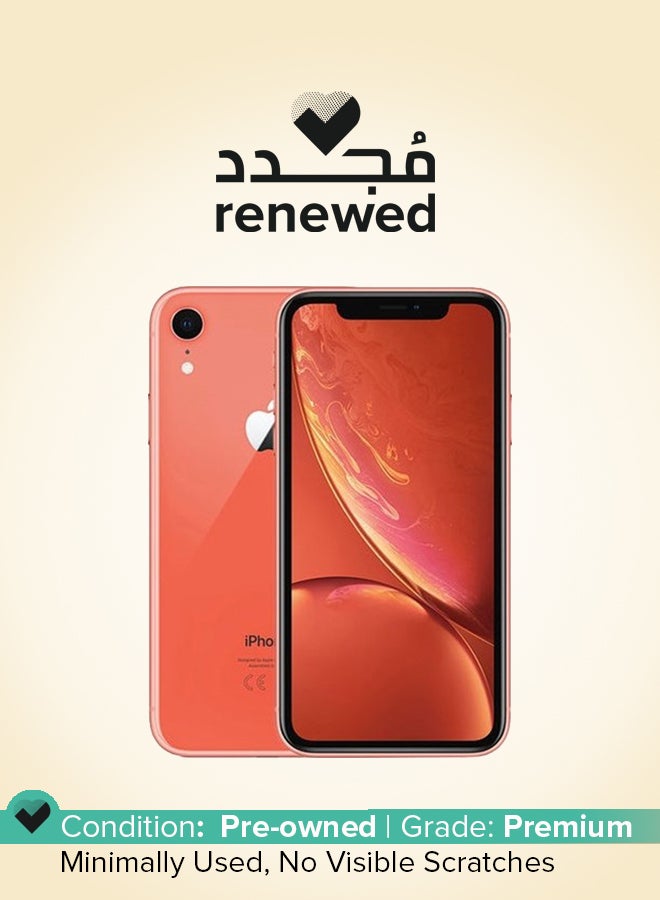 ابل  Renewed - iPhone XR 128GB Coral 4G With Facetime - Physical Dual SIM Version - Image 1
