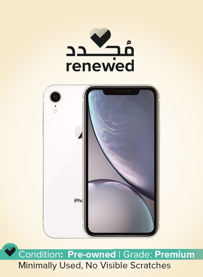 ابل  Renewed - iPhone XR 128GB White 4G With Facetime - Physical Dual SIM Version - Image 1