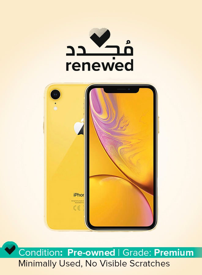 ابل  Renewed - iPhone XR 128GB Yellow 4G With Facetime - Physical Dual SIM Version - Image 1