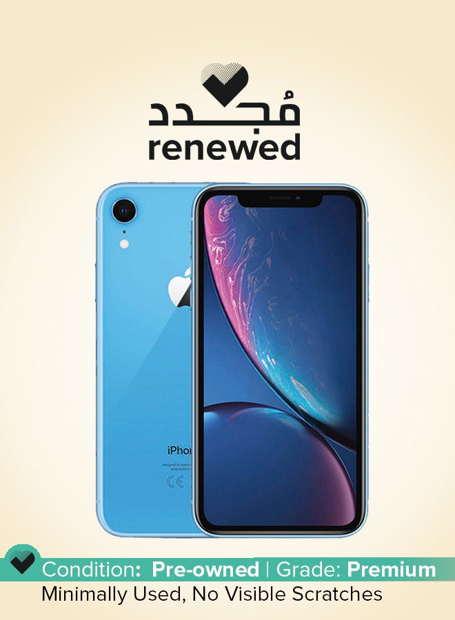 ابل  Renewed - iPhone XR 128GB Blue 5G With Facetime - Physical Dual SIM Version - Image 1