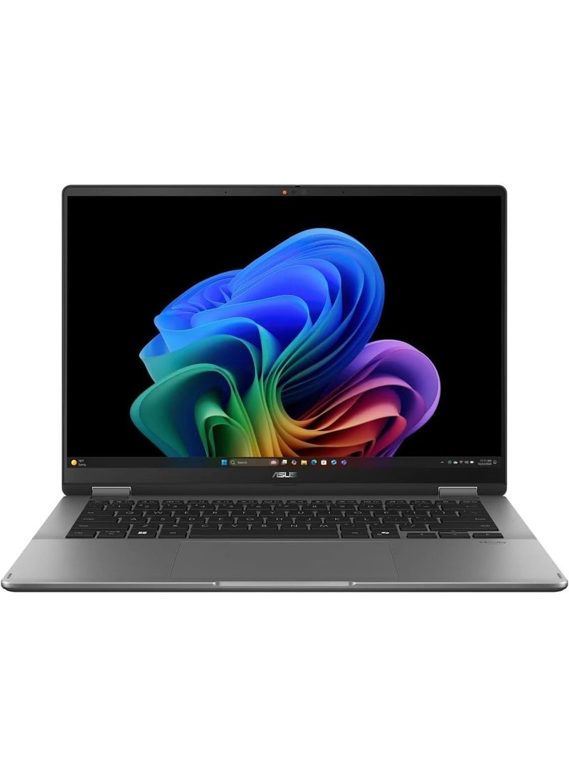 ASUS (Upgraded Version) ASUS Vivobook Flip 14 2-in-1 Laptop: 14" OLED Touchscreen, Intel Core Ultra 7 256V Processor, 16GB RAM, 1TB SSD, Backlit Chiclet Keyboard, Thunderbolt 4, Copilot+ PC English Matte Grey English Matte Grey - Image 1