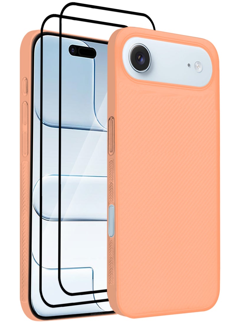 MARGOUN 3 Packs Case Cover for iPhone 17 Air - Sturdy Durable Ultra-Thin Case - Air Skin Line Design Back Cover -  Drop Protection Cover Clear with Two 3D Screen Protectors - Cosmic Orange-3 - Image 1