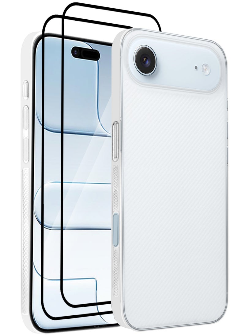 MARGOUN 3 Packs Case Cover for iPhone 17 Air - Sturdy Durable Ultra-Thin Case - Air Skin Line Design Transparent Back Cover -  Drop Protection Cover  with Two 3D Screen Protectors - White-3 White-3 - Image 1