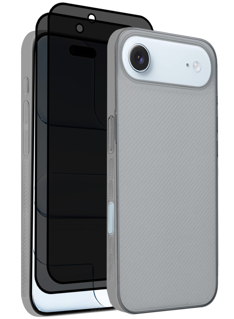 MARGOUN 3 Packs Case Cover for iPhone 17 Air - Sturdy Durable Ultra-Thin Case - Air Skin Line Design Transparent Back Cover -  Drop Protection Cover  with Two Privacy Screen Protectors - Black-5 - Image 1