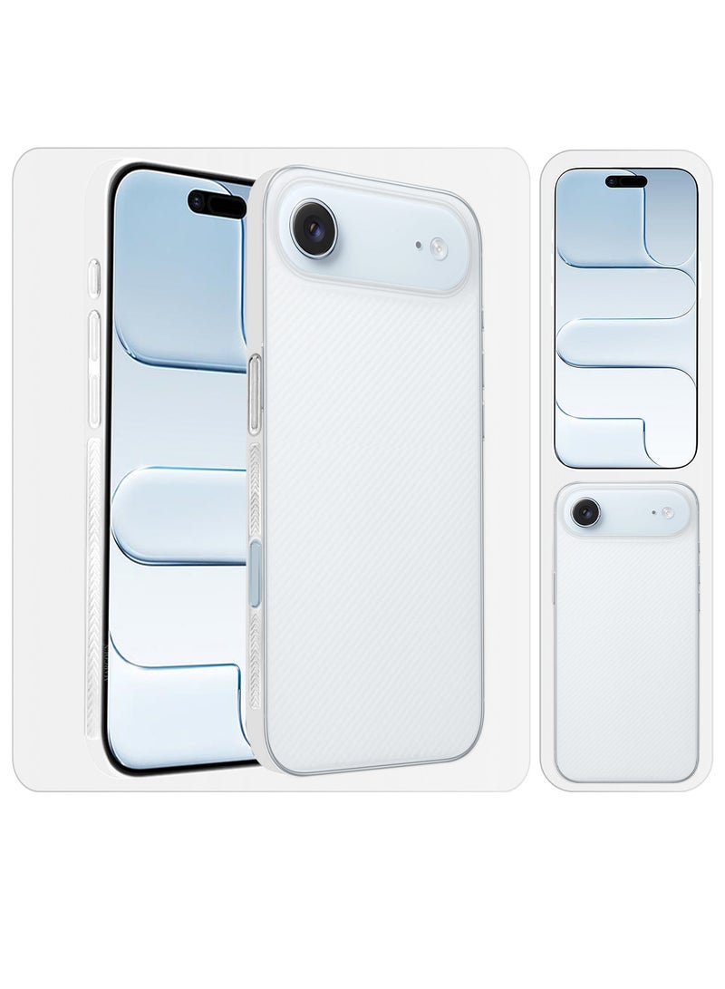 MARGOUN 2 Packs Case Cover for iPhone 17 Air - Sturdy Durable Ultra-Thin Case - Air Skin Line Design Transparent Back Cover -  Drop Protection Cover  with Privacy Screen Protector - White-4 White-4 - Image 5