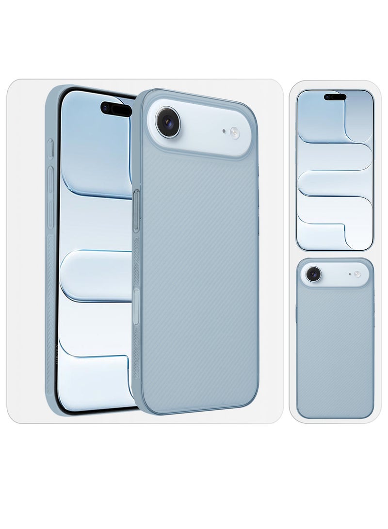 MARGOUN 2 Packs Case Cover for iPhone 17 Air - Sturdy Durable Ultra-Thin Case - Air Skin Line Design Transparent Back Cover -  Drop Protection Cover  with Privacy Screen Protector - Light Blue-4 Light Blue-4 - Image 5