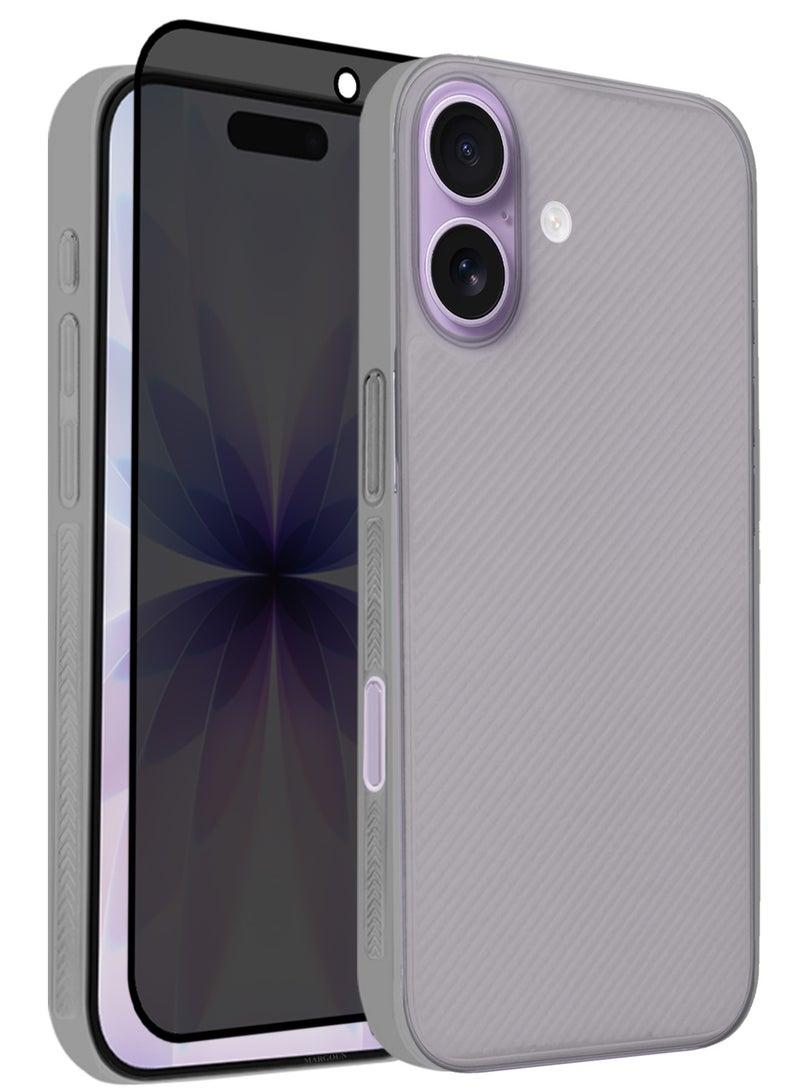 MARGOUN 2 Packs Case Cover for iPhone 17 - Sturdy Durable Ultra-Thin Case - Air Skin Line Design Transparent Back Cover -  Drop Protection Cover  with Privacy Screen Protector - Black-4 - Image 1