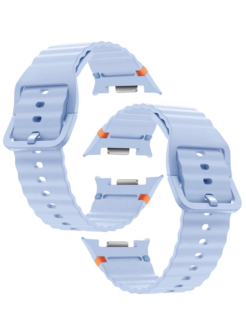 MARGOUN Silicone Ocean Band for Samsung Galaxy Watch 8 Classic 46mm and Watch 8 40mm 44mm - Sport Band Strap - Light Purple - Image 3