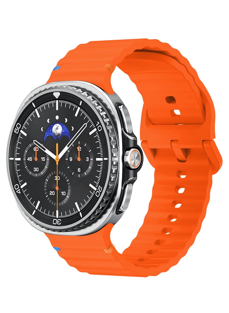 MARGOUN Silicone Ocean Band for Samsung Galaxy Watch 8 Classic 46mm and Watch 8 40mm 44mm - Sport Band Strap - orange - Image 2
