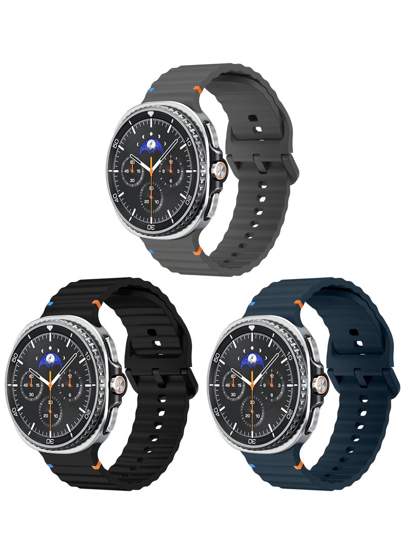 مارجون 4 Packs Silicone Ocean Band for Samsung Galaxy Watch 8 Classic 46mm and Watch 8 40mm 44mm - Sport Band Strap Multicolour-26 - Image 2