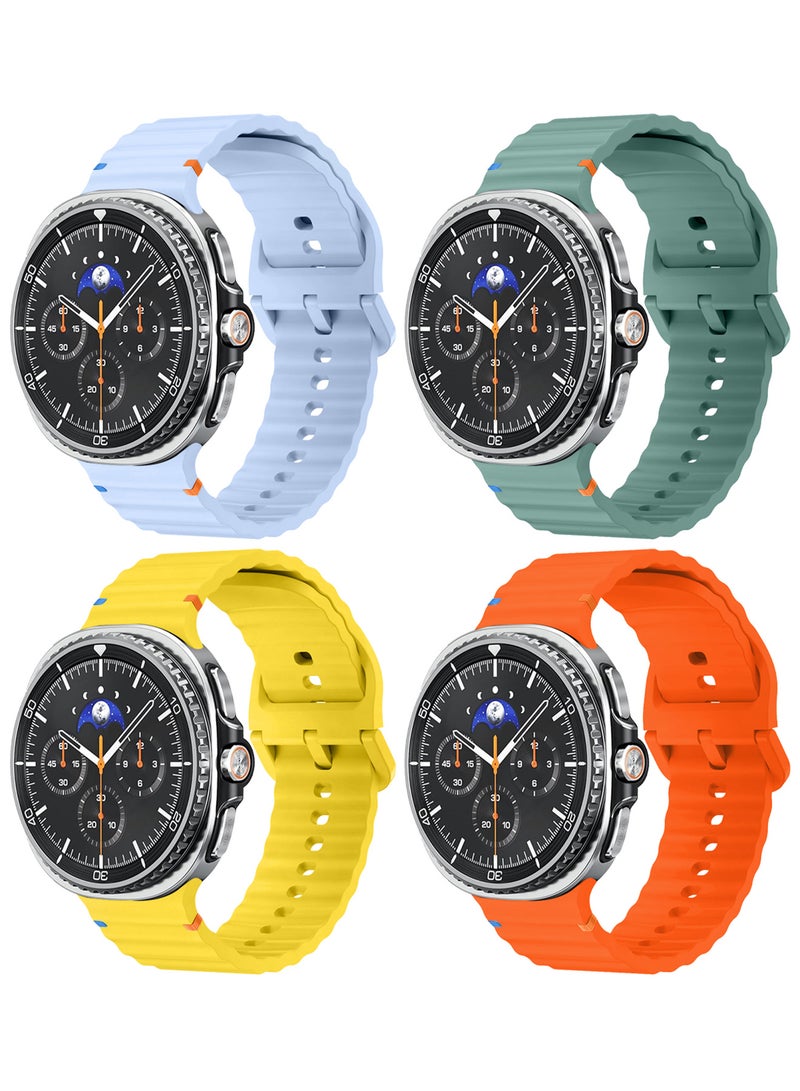 MARGOUN 4 Packs Silicone Ocean Band for Samsung Galaxy Watch 8 Classic 46mm and Watch 8 40mm 44mm - Sport Band Strap Multicolour-26 - Image 2