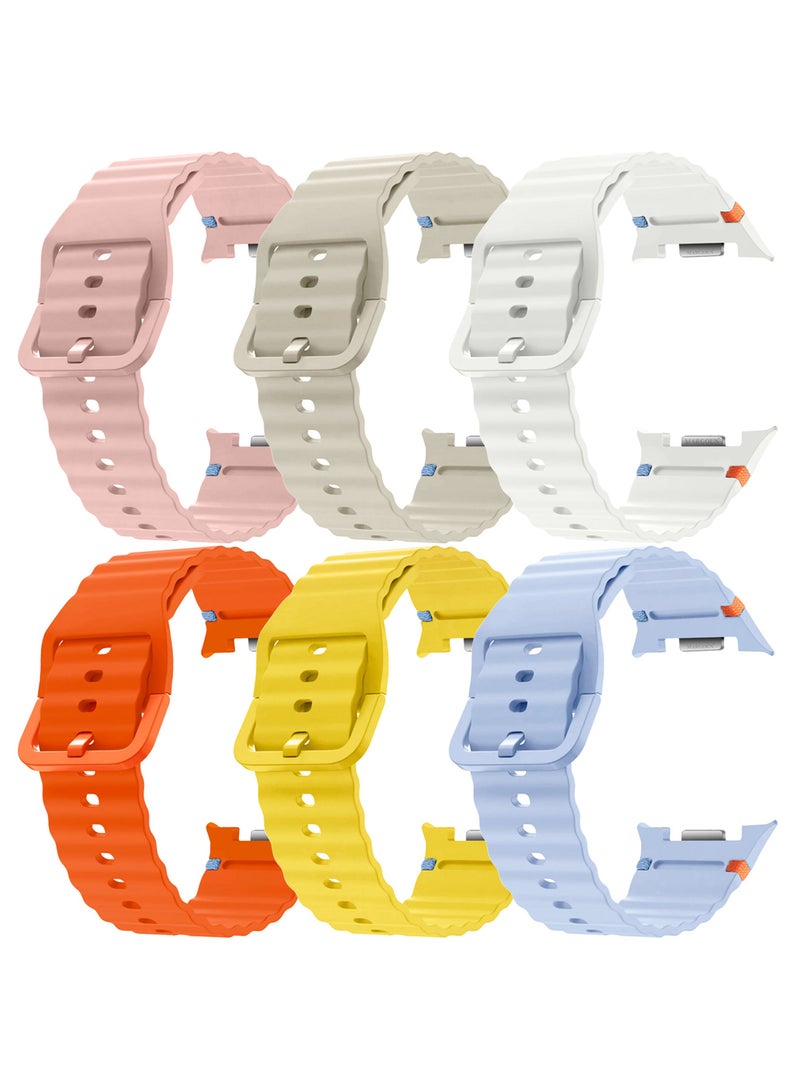 MARGOUN 6 Packs Silicone Ocean Band for Samsung Galaxy Watch 8 Classic 46mm and Watch 8 40mm 44mm - Sport Band Strap Multicolour-28 - Image 1