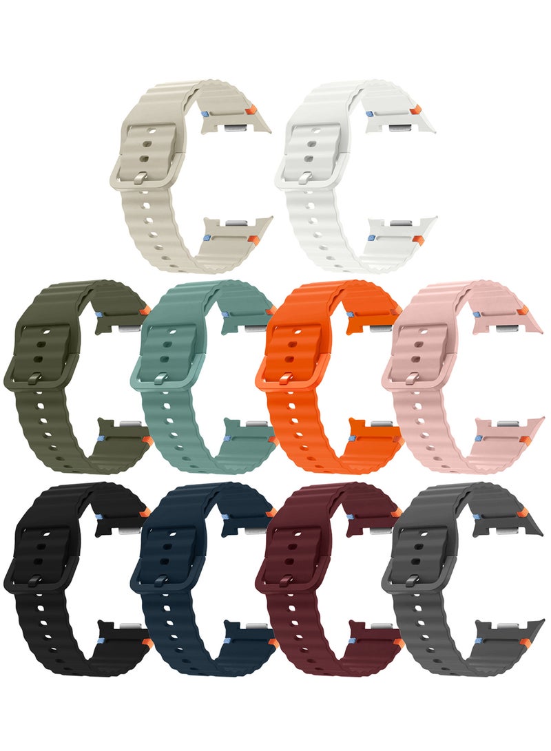 MARGOUN 10 Packs Silicone Ocean Band for Samsung Galaxy Watch 8 Classic 46mm and Watch 8 40mm 44mm - Sport Band Strap Multicolour-32 - Image 1