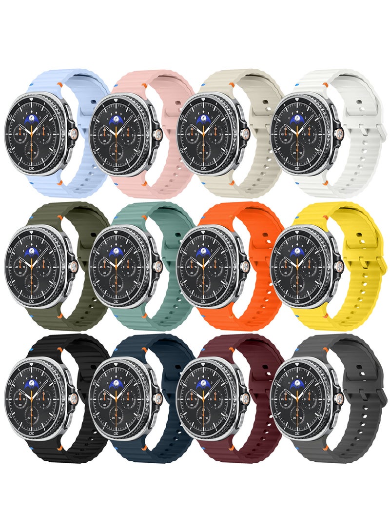 MARGOUN 12 Packs Silicone Ocean Band for Samsung Galaxy Watch 8 Classic 46mm and Watch 8 40mm 44mm - Sport Band Strap Multicolour-33 - Image 2
