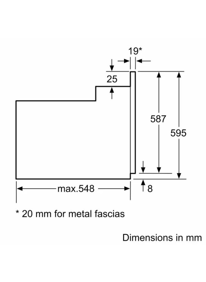 BOSCH Series 2 Built-In Electric Oven 71 liter, 60cm, Stainless Steel, 4 Heating Functions, Hydrolytic Cleaning, Hot Air Fan HBF011BR0T Stainless steel - Image 2