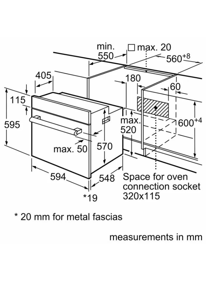 BOSCH Series 2 Built-In Electric Oven 71 liter, 60cm, Stainless Steel, 4 Heating Functions, Hydrolytic Cleaning, Hot Air Fan, – HBF011BR0T HBF011BR0T Stainless steel - Image 3