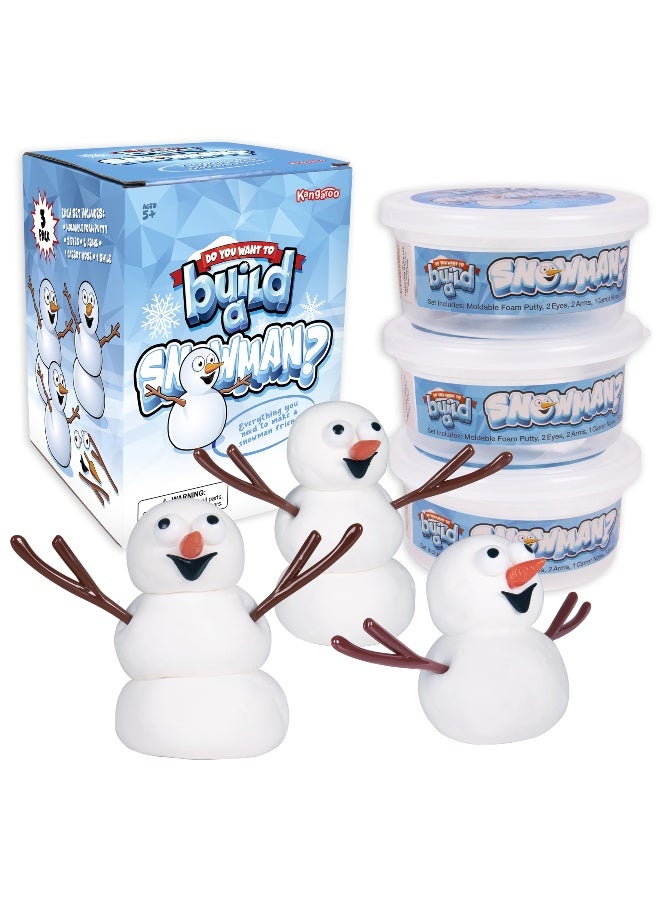 كانجرو مجموعة بناء رجل الثلج 3 قطع، هل تريد بناء رجل ثلج، مجموعة طين رجل الثلج الذائب، مجموعة صنع رجل الثلج، هدايا للأطفال في الجوارب، هدايا للأطفال الصغار في الجوارب، مجموعة حرفة طين رجل الثلج، حرفة رجل الثلج - Image 1