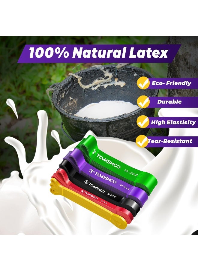 TOMSHOO 5Pcs Resistance Bands Pull Up Assistance Bands Workout Exercise Long Resistance Bands with Handles and Door Anchor Exercise Bands Resistance Bands Set for Men & Women Resistance Training 7mm - Image 3