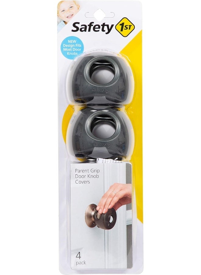 Safety 1st Parent Grip Door Knob Covers, Grey/Charcoal, 4 Count - Image 1