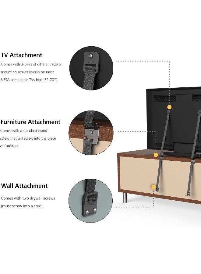 Safety 1st TV & Furniture Safety Straps, Black, Multi, 2 Straps(Pack of 1) - Image 3