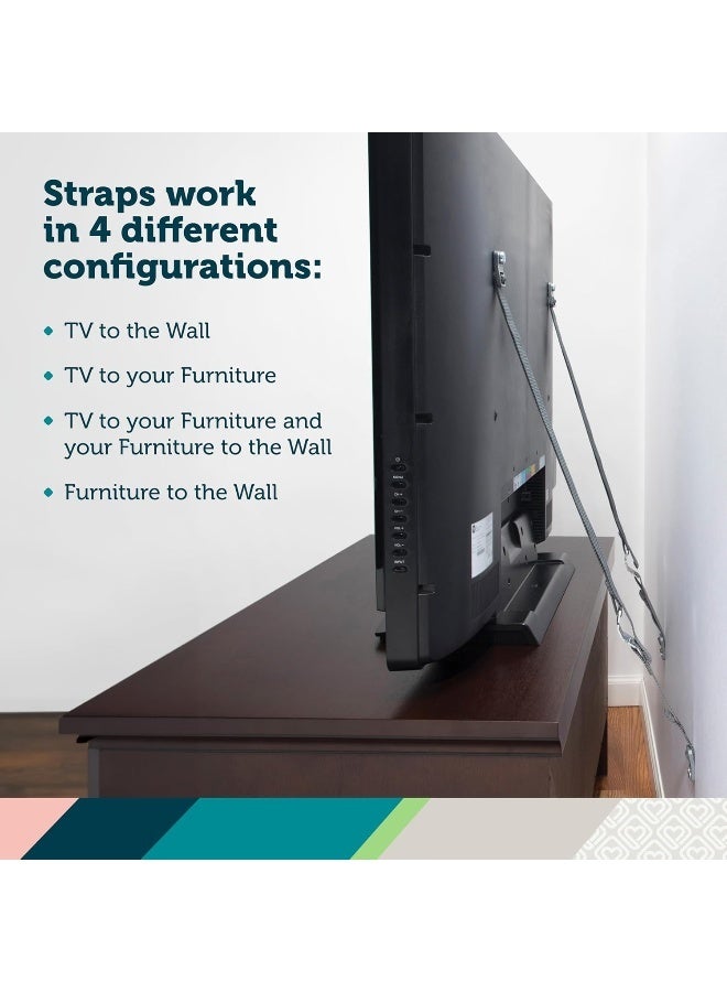 Safety 1st TV & Furniture Safety Straps, Black, Multi, 2 Straps(Pack of 1) - Image 4