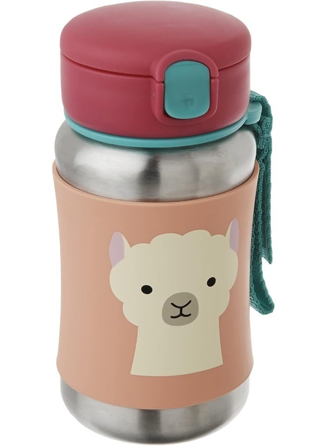 سكيب هوب زجاجة رياضية من الفولاذ المقاوم للصدأ من حديقة الحيوان - خالية من BPA، خالية من الفثالات زجاجة شرب للأطفال (لاما، 12 أونصة)، 1 قطعة، 9I239210، 350 مل - Image 1