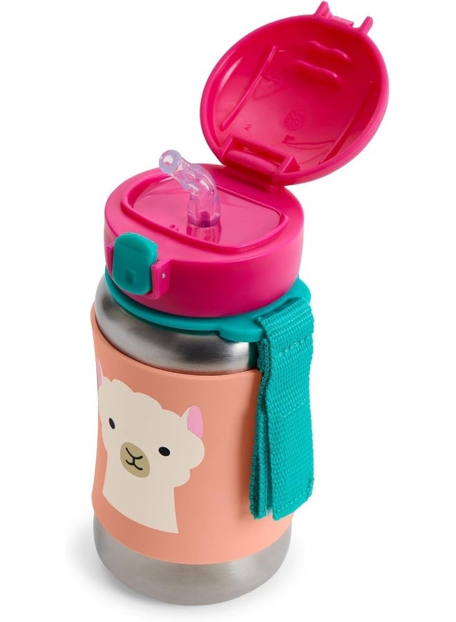 سكيب هوب زجاجة رياضية من الفولاذ المقاوم للصدأ من حديقة الحيوان - خالية من BPA، خالية من الفثالات زجاجة شرب للأطفال (لاما، 12 أونصة)، 1 قطعة، 9I239210، 350 مل - Image 2