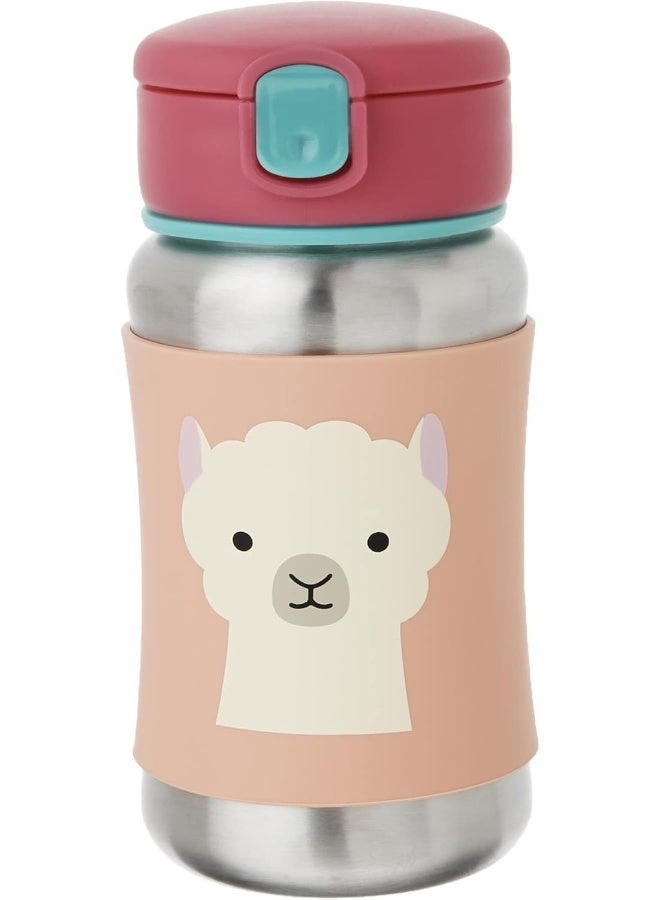 سكيب هوب زجاجة رياضية من الفولاذ المقاوم للصدأ من حديقة الحيوان - خالية من BPA، خالية من الفثالات زجاجة شرب للأطفال (لاما، 12 أونصة)، 1 قطعة، 9I239210، 350 مل - Image 4