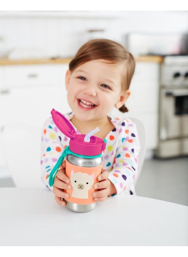 سكيب هوب زجاجة رياضية من الفولاذ المقاوم للصدأ من حديقة الحيوان - خالية من BPA، خالية من الفثالات زجاجة شرب للأطفال (لاما، 12 أونصة)، 1 قطعة، 9I239210، 350 مل - Image 3