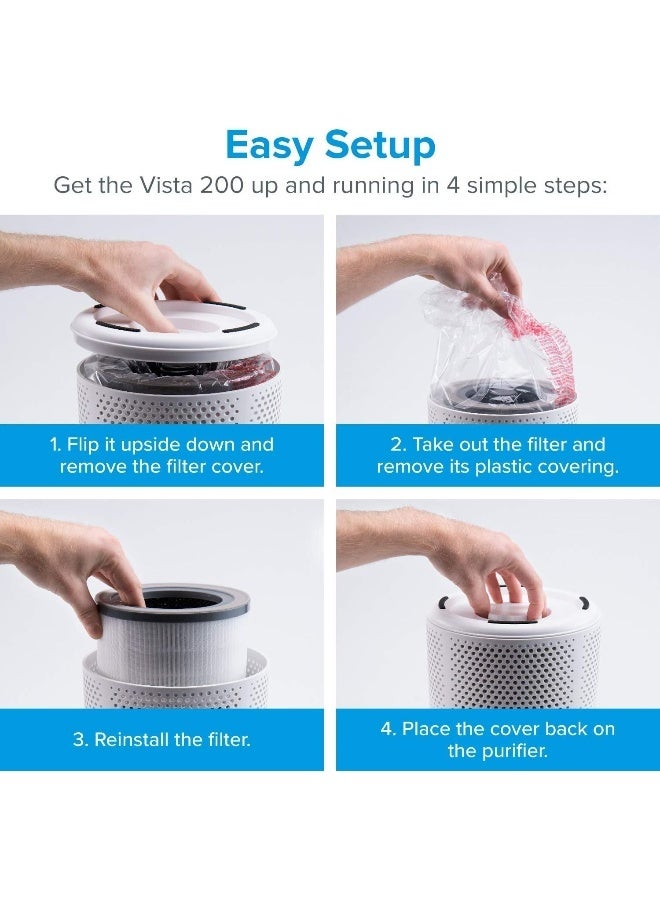 LEVOIT Vista 200 Air Purifier Replacement Filter, 3-in-1 HEPA, High-Efficiency Activated Carbon, Vista200-RF, 2 Pack, Black B07S2V987N Black - Image 2