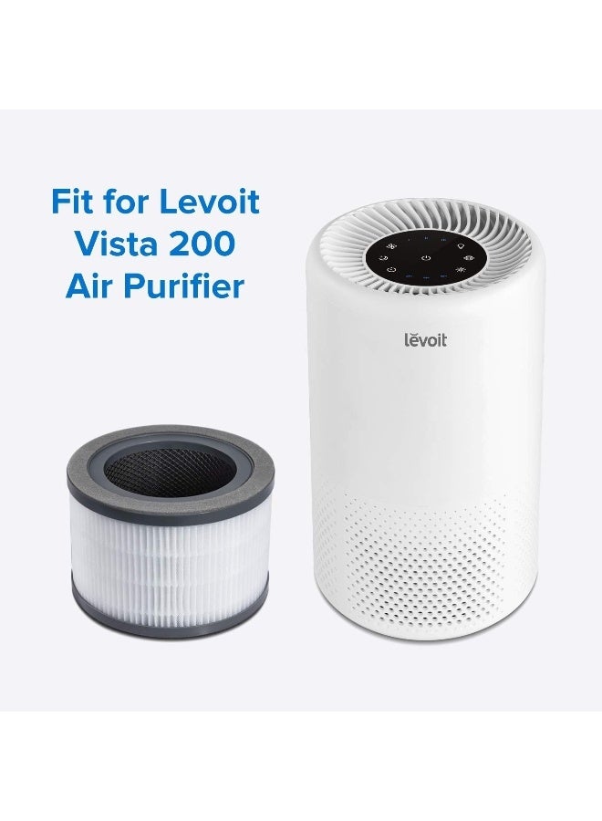 LEVOIT Vista 200 Air Purifier Replacement Filter, 3-in-1 HEPA, High-Efficiency Activated Carbon, Vista200-RF, 2 Pack, Black B07S2V987N Black - Image 5