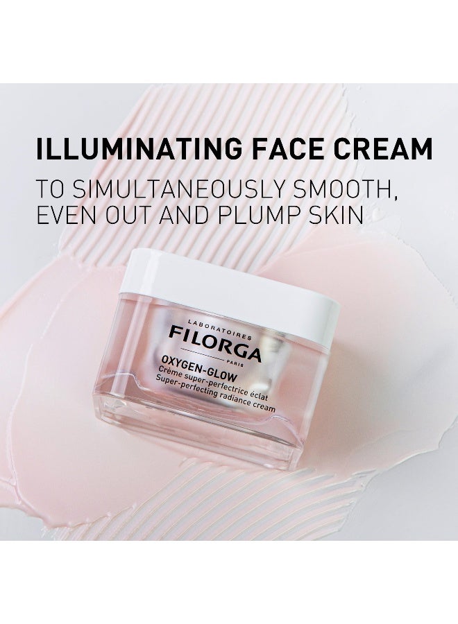 كريم الوجه اليومي أوكسيجن-غلو سوبر-بيرفكتينغ راديانس، علاج مرطب مع دفعة مرطبة من حمض الهيالورونيك وإنزيمات إزالة السموم لبشرة خالية من العيوب والتجاعيد، 1.69 أونصة سائلة. - Image 3