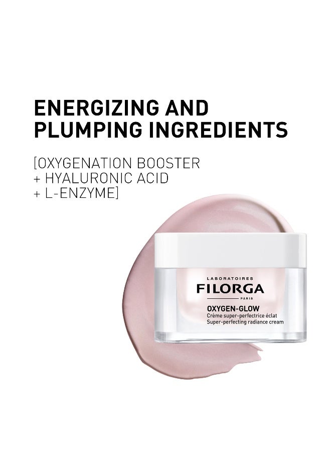 كريم الوجه اليومي أوكسيجن-غلو سوبر-بيرفكتينغ راديانس، علاج مرطب مع دفعة مرطبة من حمض الهيالورونيك وإنزيمات إزالة السموم لبشرة خالية من العيوب والتجاعيد، 1.69 أونصة سائلة. - Image 5