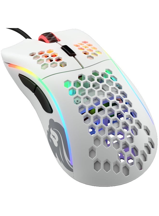 Glorious Model D Wired Gaming Mouse - 68g Superlight Honeycomb Design, RGB, Ergonomic, Pixart 3360 Sensor, Omron Switches, PTFE Feet, 6 Buttons - Matte White - Image 1