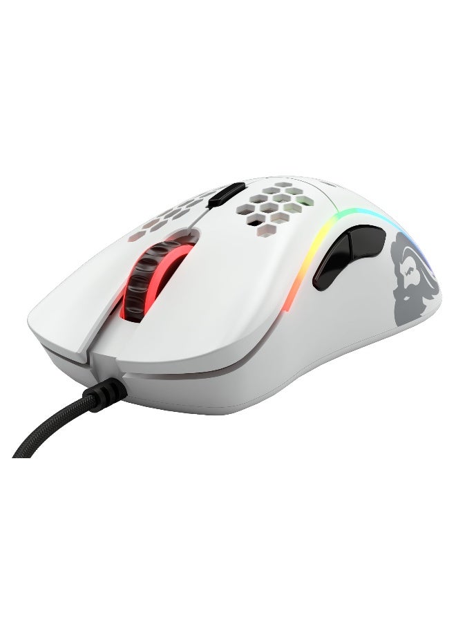 Glorious Model D Wired Gaming Mouse - 68g Superlight Honeycomb Design, RGB, Ergonomic, Pixart 3360 Sensor, Omron Switches, PTFE Feet, 6 Buttons - Matte White - Image 3