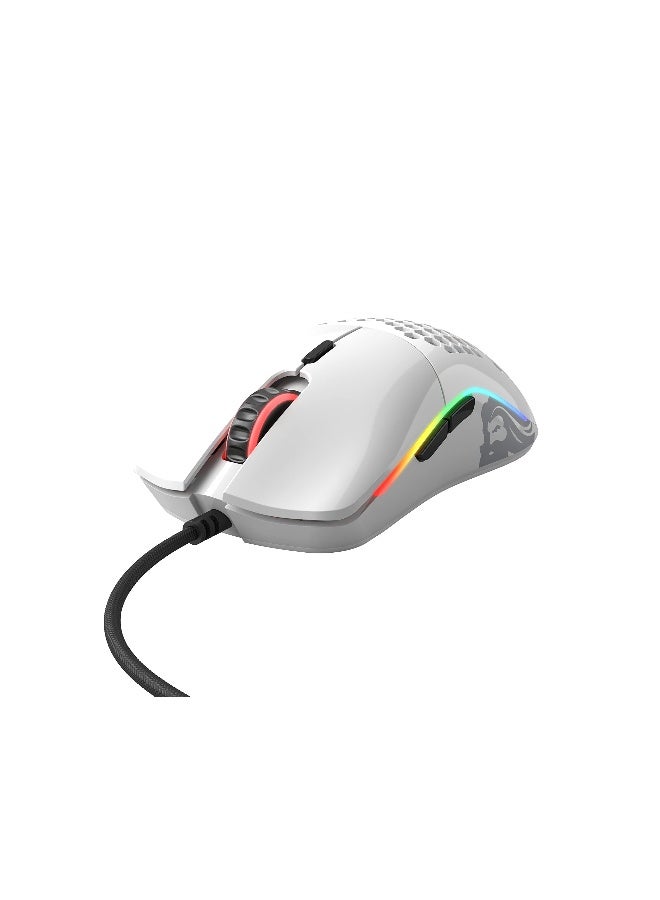 Glorious Model O- (Minus) Compact Wired Gaming Mouse - 58g Superlight Honeycomb Design, RGB, Pixart 3360 Sensor, Ambidextrous, Omron Switches - Glossy White - Image 3
