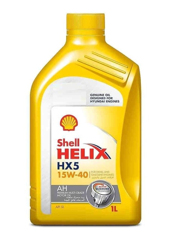 شل زيت محرك Helix HX5 15W-40 - حماية متقدمة لمحركات الديزل والبنزين ( كرتونة 12* 1 لتر