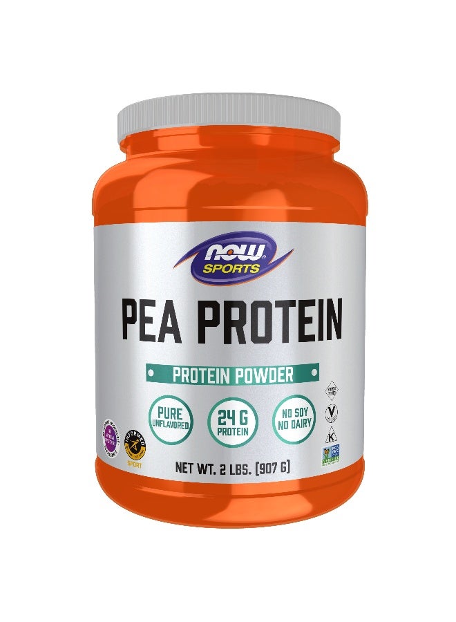 Now Foods Sports Pea Protein Powder Pure Unflavoured 24G Protein No Soy No Dairy 2 Lbs 907G