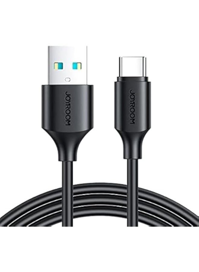 جوي روم Joyroom 3A USB-C Cable with Reinforced Design, 0.25m, Super Fast Charging for Smartphones, Tablets, and Laptops BLACK