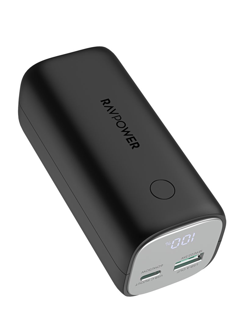 راف باور بنك طاقة 10000 مللي أمبير 30 واط مزدوج USB PD، تصميم مدمج، شحن فائق السرعة، RP-PB208 - Image 1