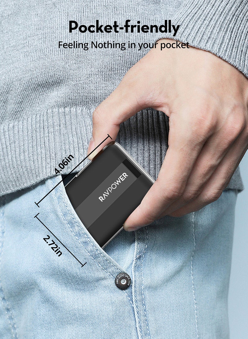 راف باور RP-PB1217 10000mAh 20W بنك طاقة مغناطيسي سلكي ولاسلكي مع حامل قابل للطي - Image 3