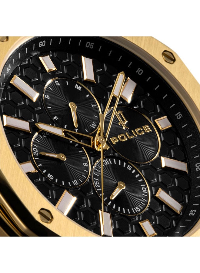 بوليس ساعة متعددة الوظائف بحزام سيليكون أسود مزدوج القرص - 44 مم - Image 5