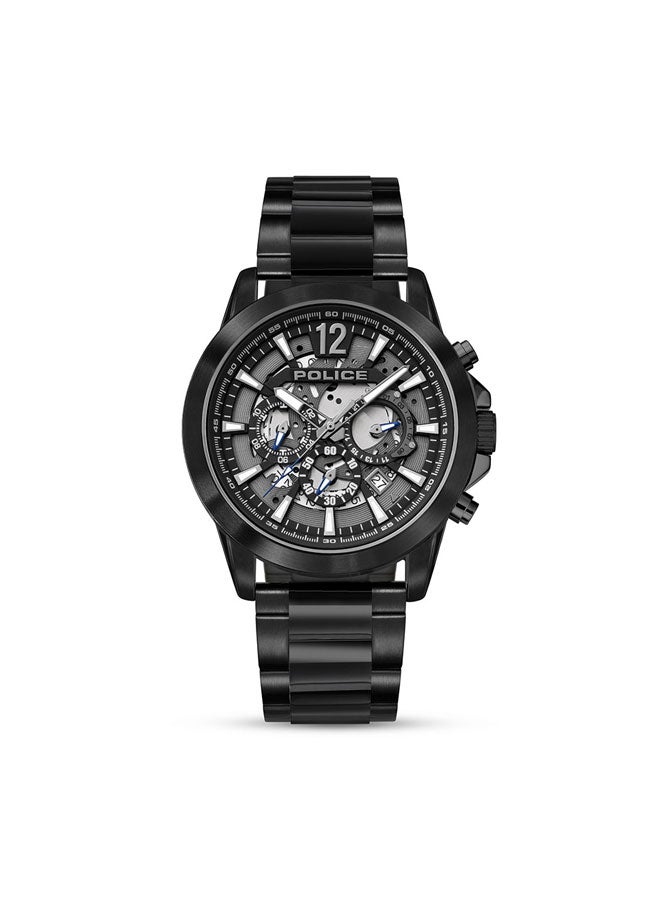 POLICE Men's Vertigo Grey Dial Black Stainless Steel Bracelet Multifunction Watch - 47mm - Image 1
