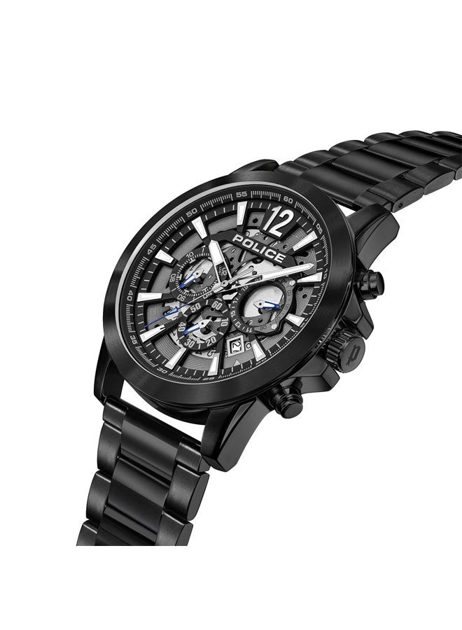 POLICE Men's Vertigo Grey Dial Black Stainless Steel Bracelet Multifunction Watch - 47mm - Image 2