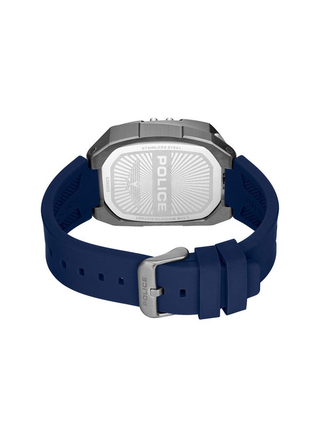 بوليس ساعة بولهد متعددة الوظائف بقرص أزرق وحزام جلد أزرق - 43 مم - Image 3