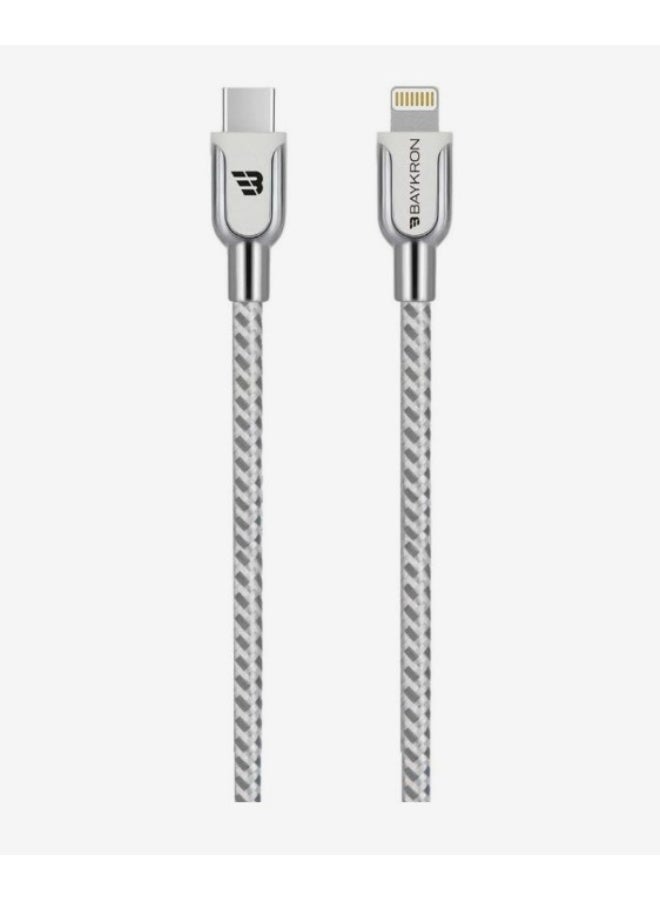 Baykron Braided Lightning to USB-C Cable; Charge and sync; black - Image 3