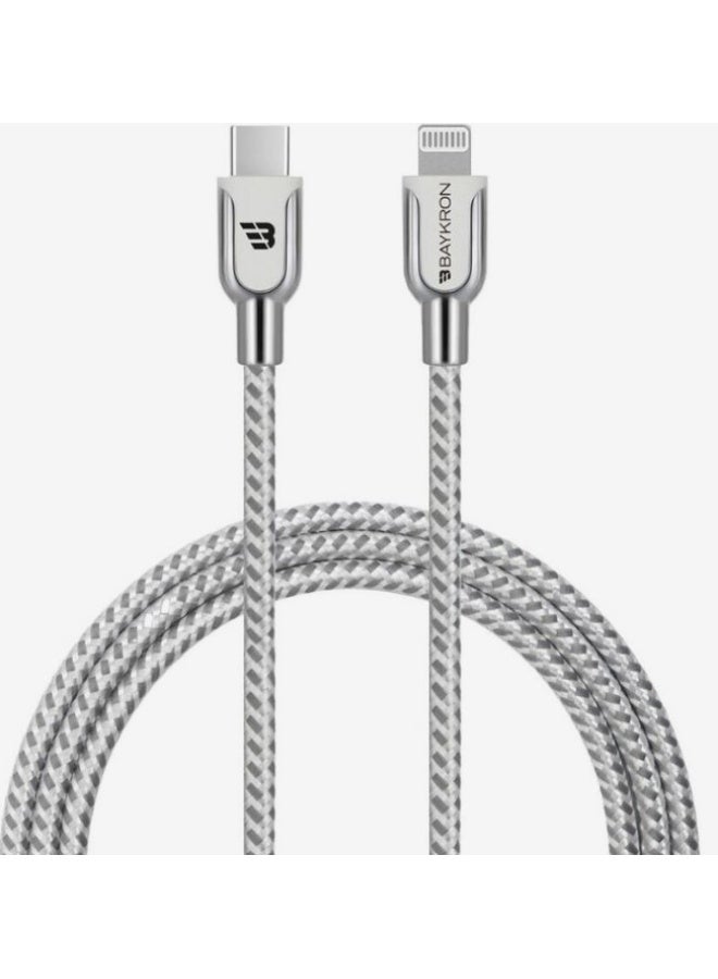 Baykron Braided Lightning to USB-C Cable; Charge and sync; black - Image 2
