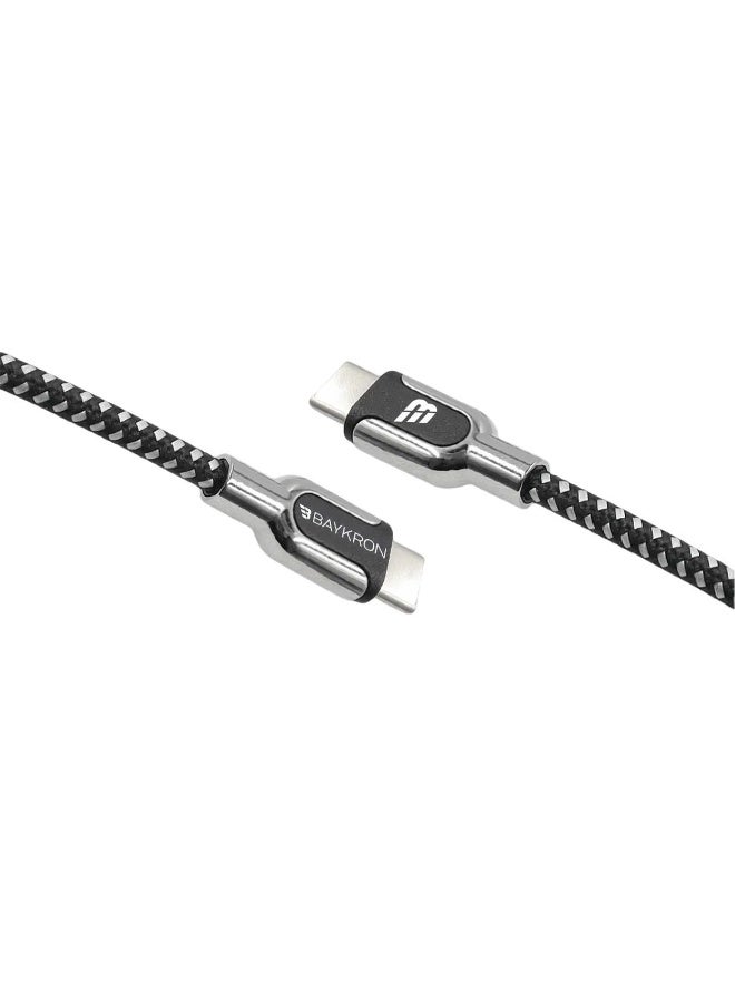 Baykron BASIC+ USB-C to USB-C 1.2m Cable - Charge and Sync 240 Watt black - Image 2