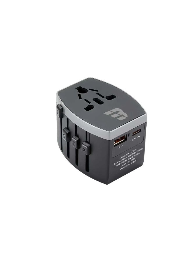 Baykron Travel Adapter 2 output QC and PD 20 watts black - Image 4