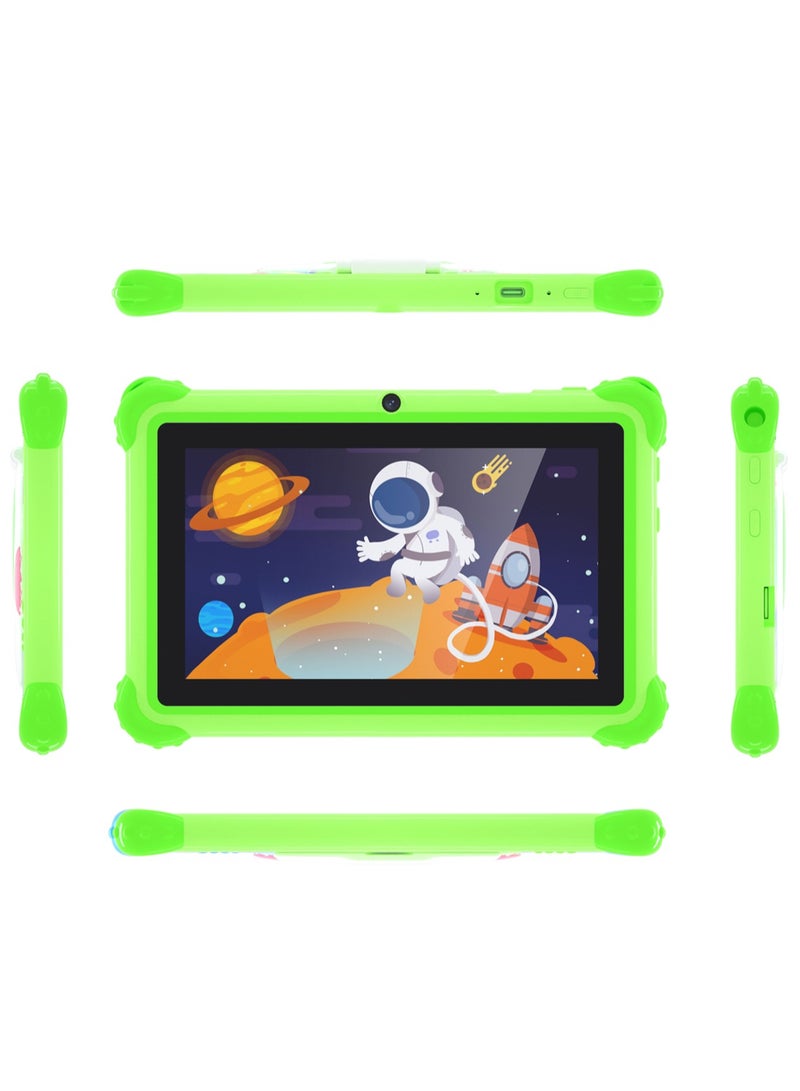 C idea CM88 WiFi Kids Smart Tablet Shockproof Edges With Built-in Stand 7-inch Display 8GB RAM + 256GB ROM Android Bluetooth Educational Kids Learning Games For Children Surprise Gifts-Green - Image 2